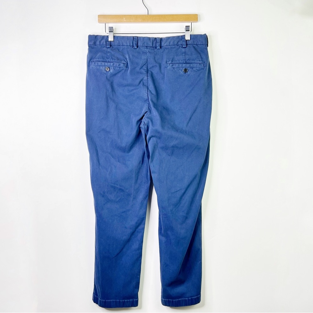 Brooks Brothers Clark Fit Chino Pants Blue Straight Leg Trousers Cotton W34 L32 - Picture 5 of 10